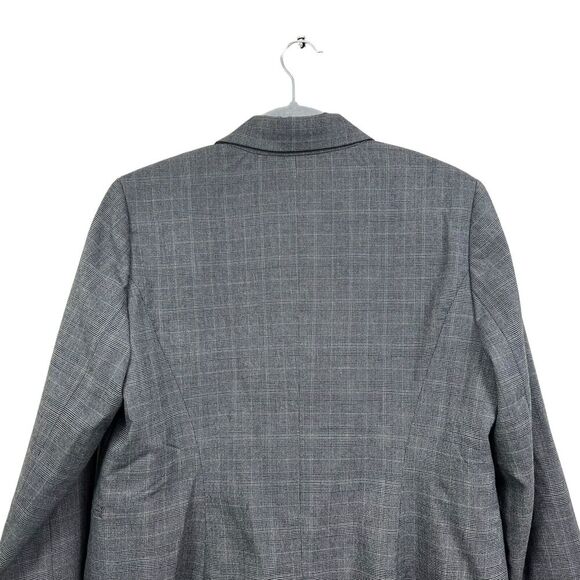Adrienne Vittadini Womens Blazer Suit 1 Button Lined Vented Window Pane Gray‎ L - Picture 6 of 6